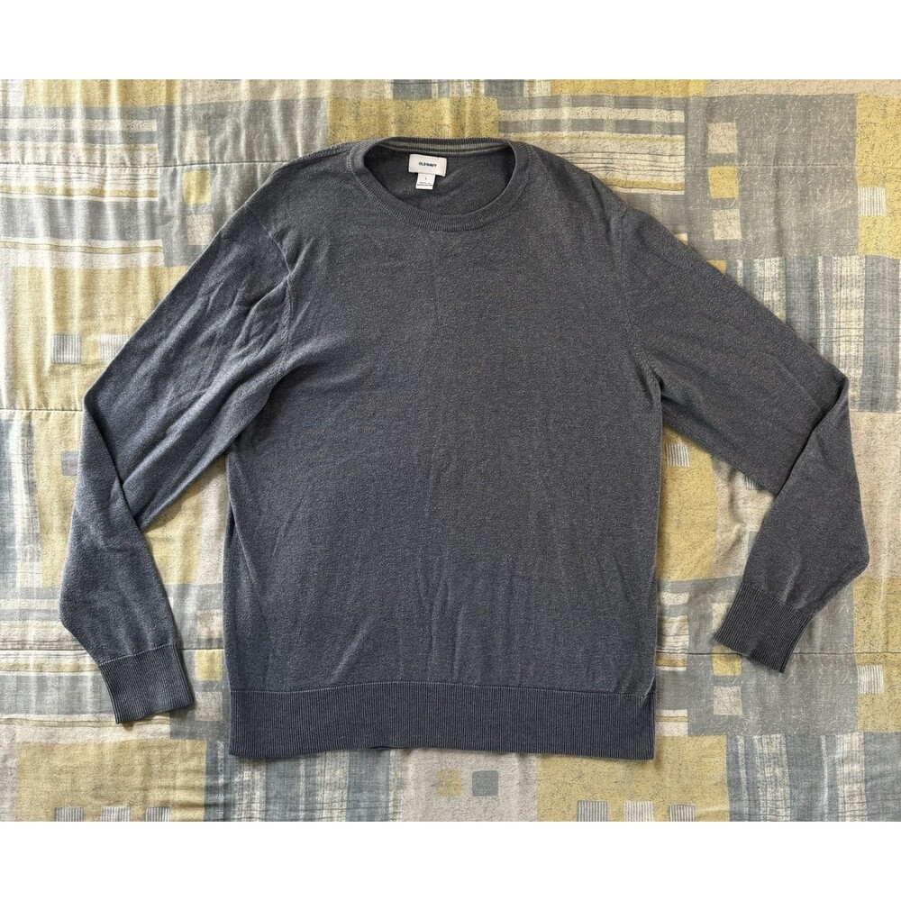 Old Navy Blue Long Sleeve Crewneck Men's Sweater Sz L